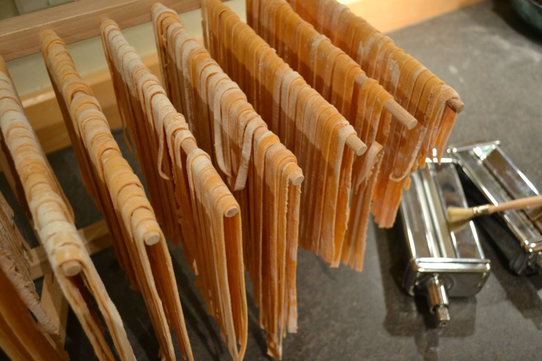 Hang the pasta to dry if not using it immediately