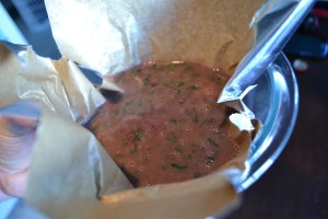 Cooling the mixture in wax paper