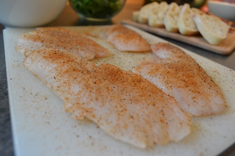 The fish fillets - simply prepared with Old Bay