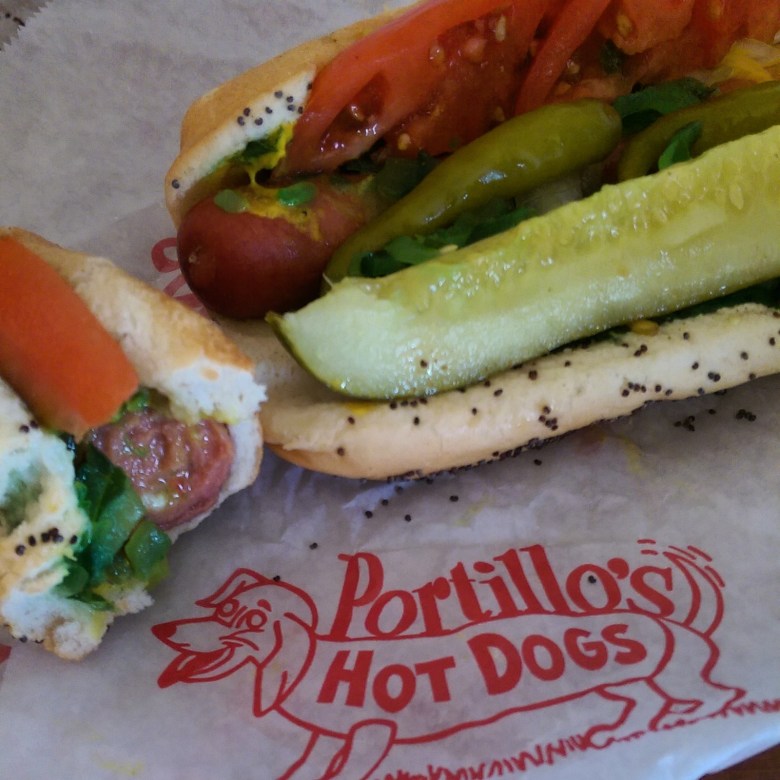 Portillo's famous Chicago dogs!