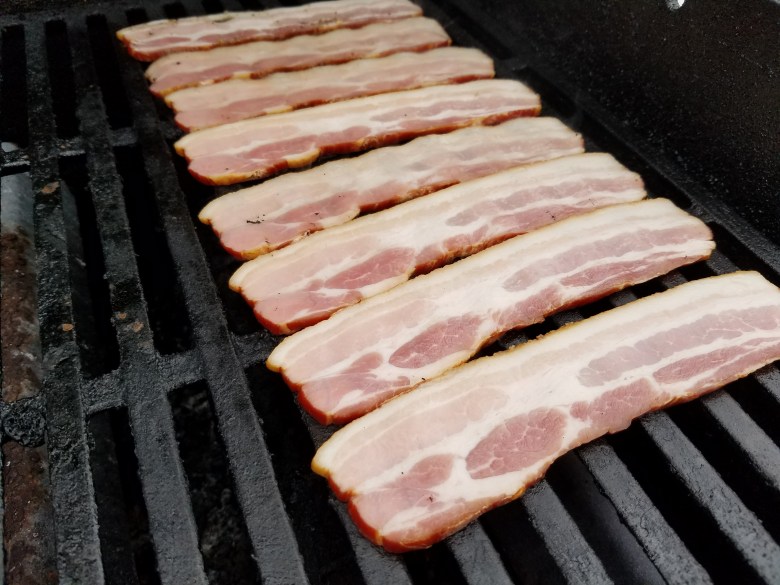 Pretty little piggies: all in a row over medium heat
